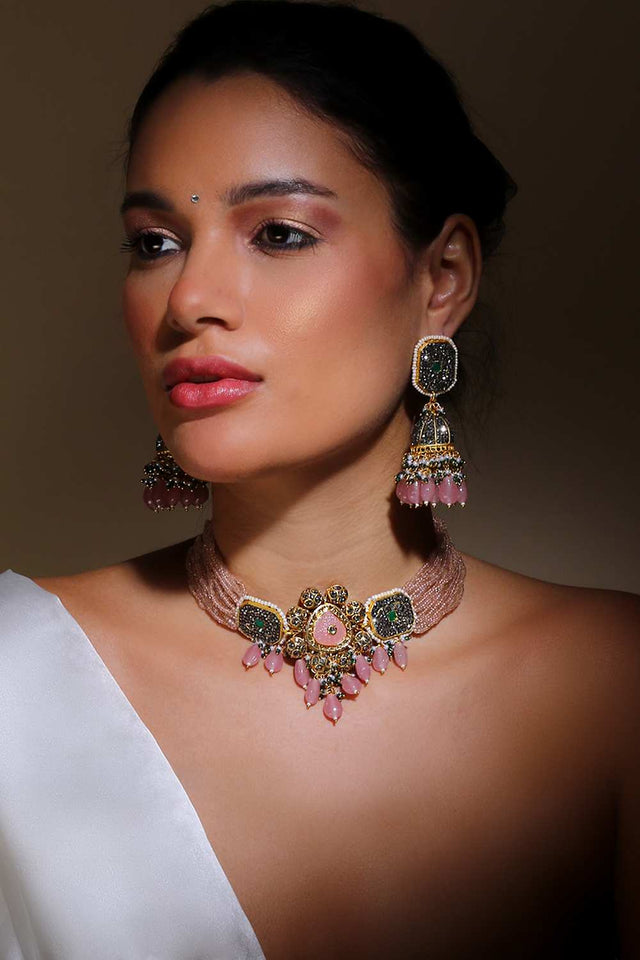 Multi-Color Alloy Necklace & Earring Set