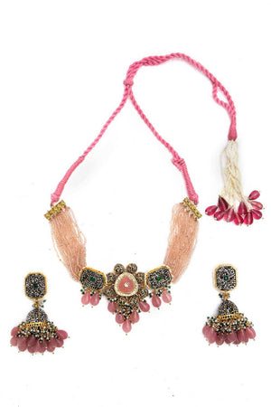 Multi-Color Alloy Necklace & Earring Set