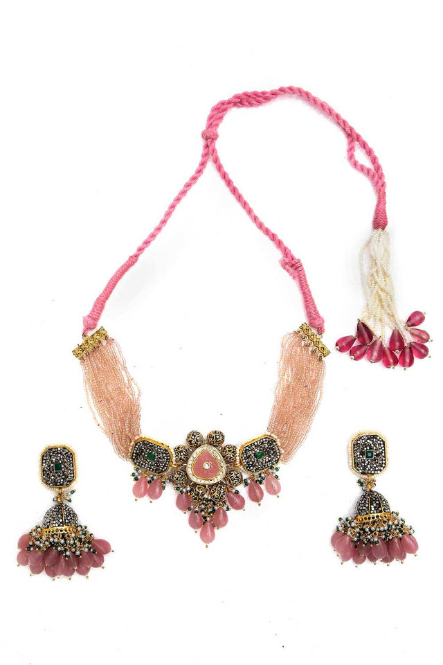 Multi-Color Alloy Necklace & Earring Set