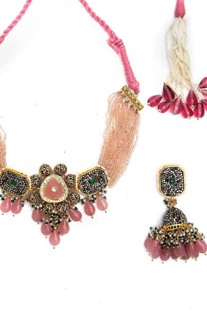 Multi-Color Alloy Necklace & Earring Set