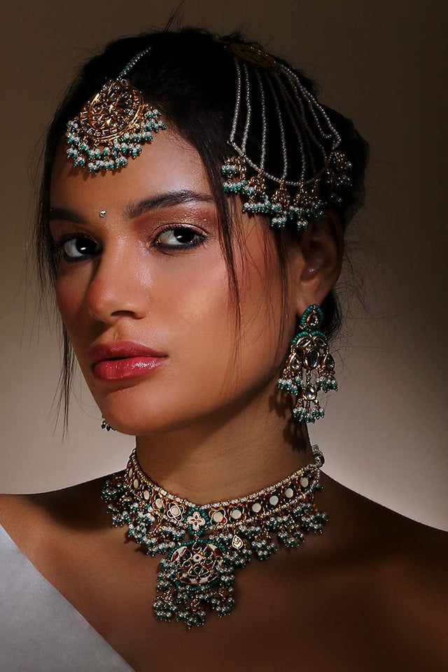 Multi-Color Beaded Alloy Necklace & Earring Sets