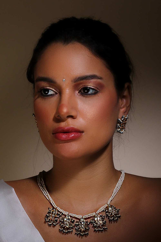 Multi-Color Alloy Necklace & Earring Set