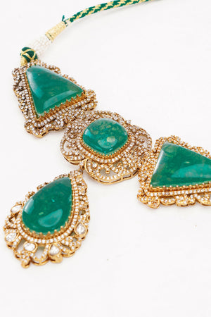 Multi-Color Brass Necklace & Earring Set