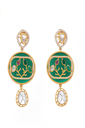 Multi-Color Brass Necklace & Earring Set