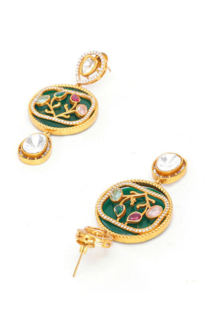 Multi-Color Brass Necklace & Earring Set