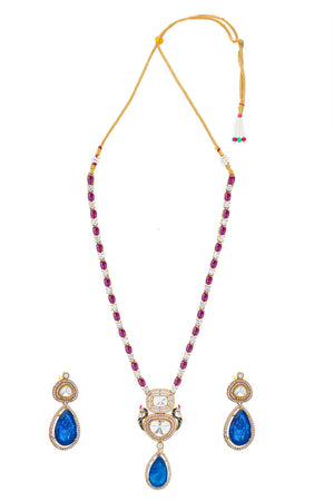 Multi-Color Brass Necklace & Earring Set