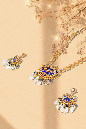 Multi-Color Brass Necklace & Earring Set