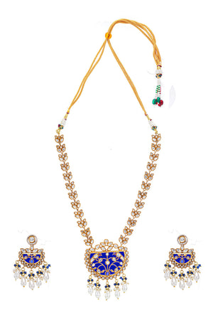 Multi-Color Brass Necklace & Earring Set