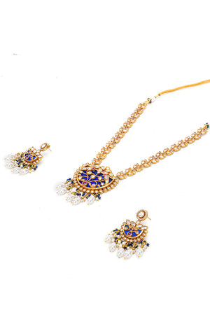 Multi-Color Brass Necklace & Earring Set