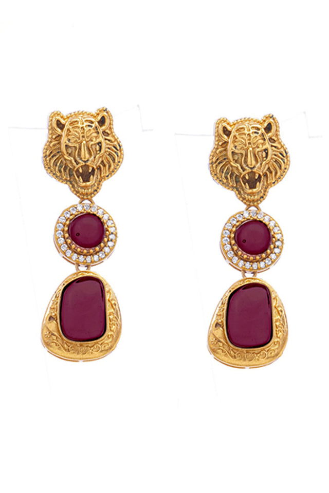 Multi-Color Brass Necklace & Earring Set