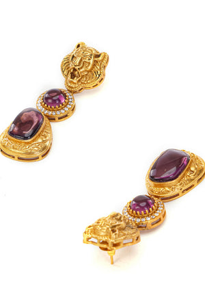 Multi-Color Brass Necklace & Earring Set