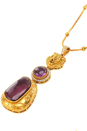 Multi-Color Brass Necklace & Earring Set