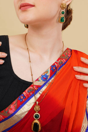 Multi-Color Brass Necklace & Earring Set