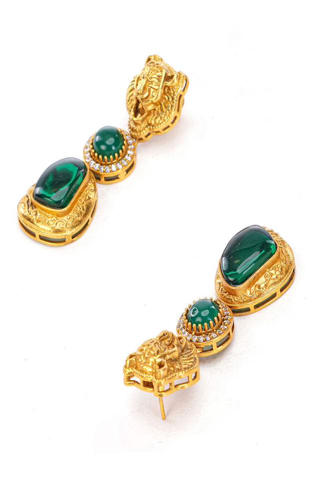 Multi-Color Brass Necklace & Earring Set