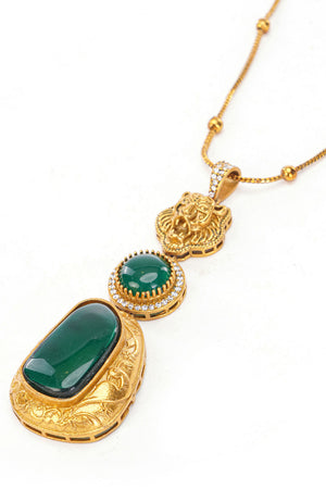 Multi-Color Brass Necklace & Earring Set