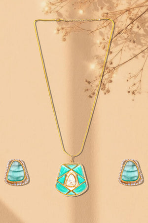 Multi-Color Brass Necklace & Earring Set