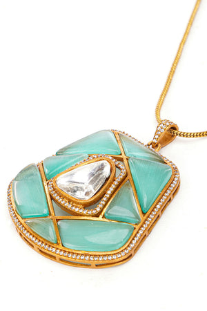 Multi-Color Brass Necklace & Earring Set