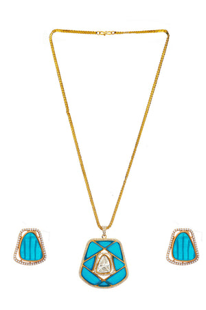 Multi-Color Brass Necklace & Earring Set