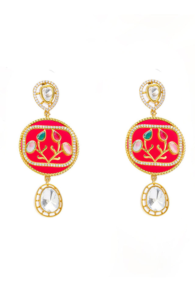 Multi-Color Brass Necklace & Earring Set