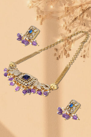 Multi-Color Brass Necklace & Earring Set