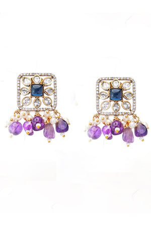 Multi-Color Brass Necklace & Earring Set