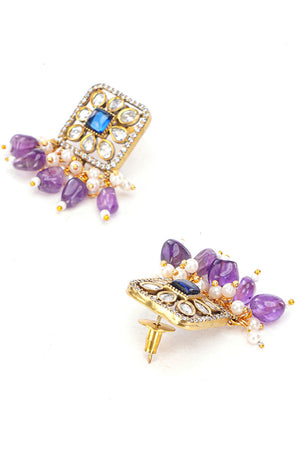 Multi-Color Brass Necklace & Earring Set