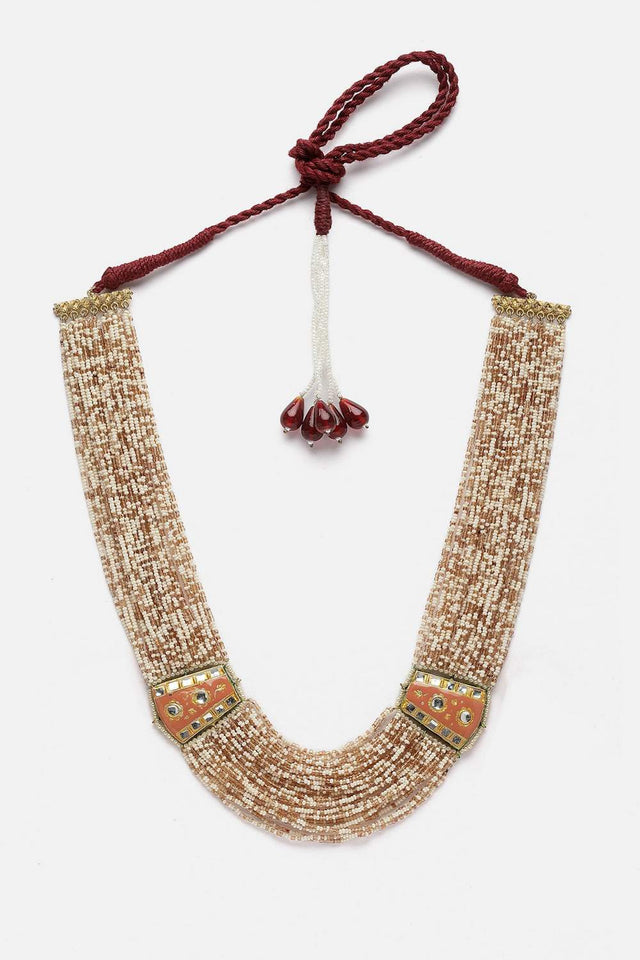 Multi-Color Beaded Alloy Necklace Set