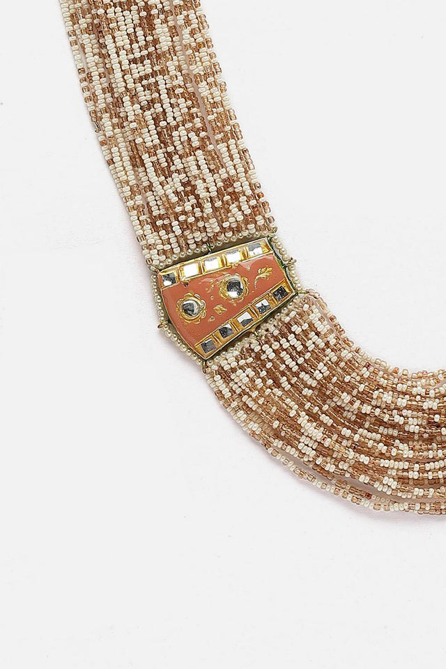 Multi-Color Beaded Alloy Necklace Set