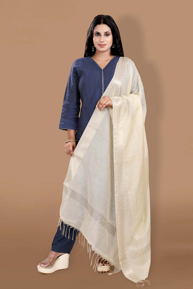 Gold Cotton Solid Dupatta (DUP-0011-GOLD)