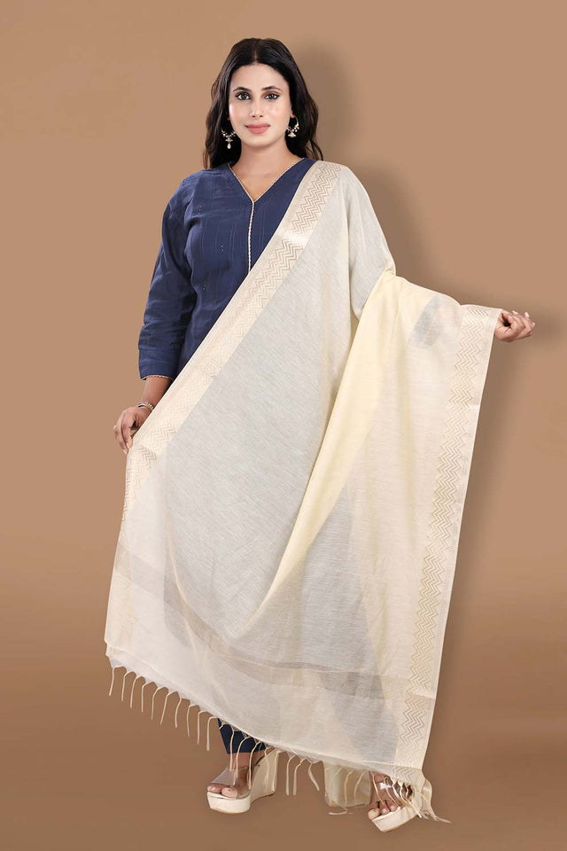 Gold Cotton Solid Dupatta (DUP-0011-GOLD)