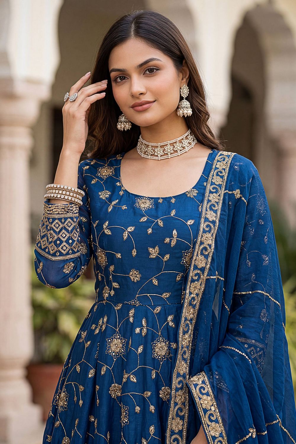blue anarkali dress Turquoise Sequin with Embroidered Silk Suit (DV-ON5170-Teal Blue), 38 Size:1/96 bag Monsoon Black Blair Velvet 2.) Slight variation in 2025 Bridesmaid-2