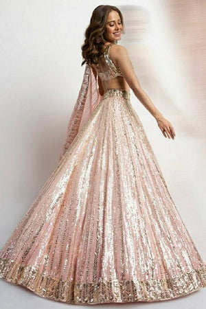 Light Pink Gotta Patti Georgette Lehenga