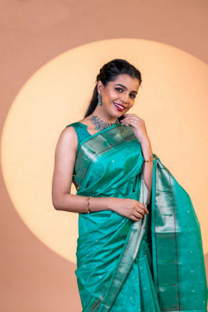 Turquoise Woven Art Silk Saree (Eth_SR_10)
