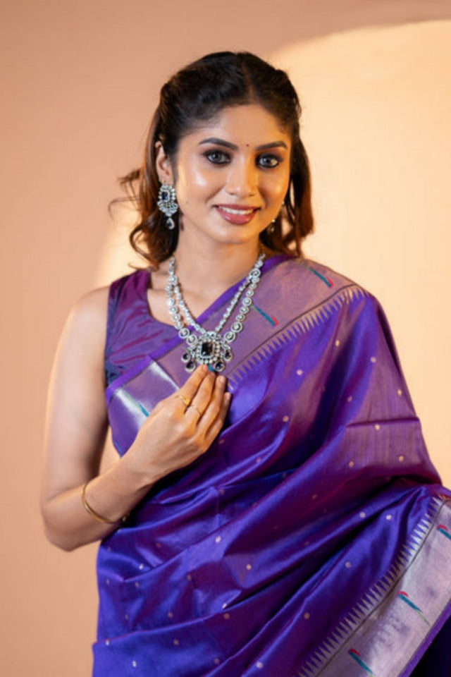 Royal Blue Woven Art Silk Saree (Eth_SR_11)