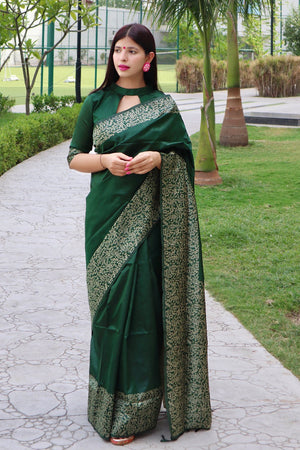 Green Woven Art Silk Saree (Eth_SR_20)
