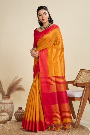 Mustard Woven Art Silk Saree (Eth_SR_24)