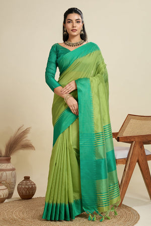 Green Woven Art Silk Saree (Eth_SR_26)
