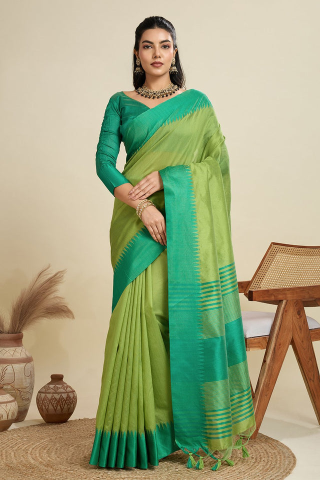 Green Woven Art Silk Saree (Eth_SR_26)