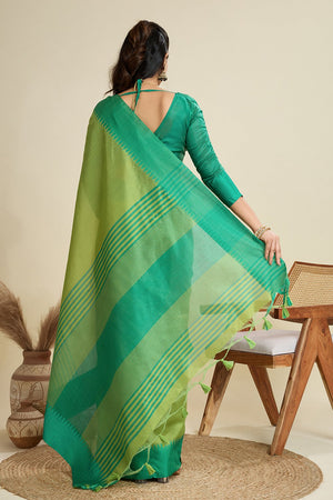 Green Woven Art Silk Saree (Eth_SR_26)