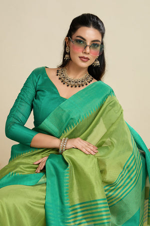 Green Woven Art Silk Saree (Eth_SR_26)