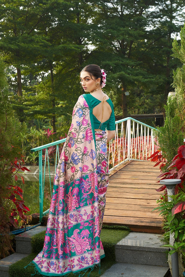 Multi Color Floral Printed Art Silk Saree (Eth_SR_268)