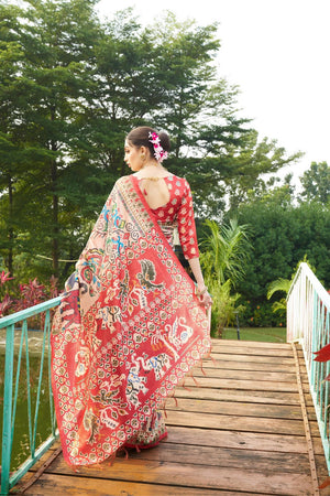 Multi Color Printed Art Silk Saree (Eth_SR_275)