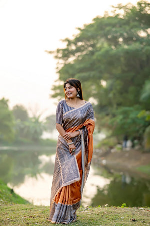 Pink Printed Art Silk Saree (Eth_SR_305)