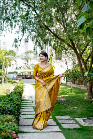 Mustard Woven Art Silk Saree (Eth_SR_34)