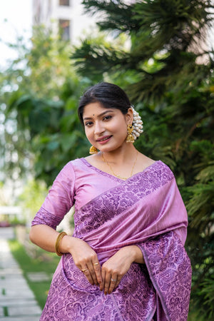 Lavender Woven Art Silk Saree (Eth_SR_35)