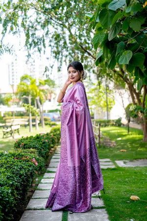 Lavender Woven Art Silk Saree (Eth_SR_35)