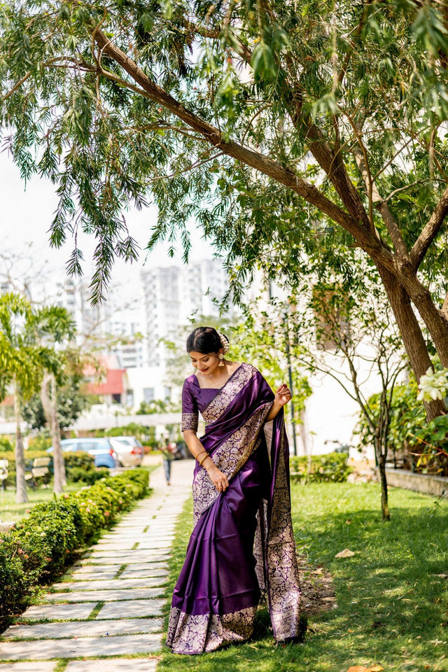 Purple Woven Art Silk Saree (Eth_SR_40)