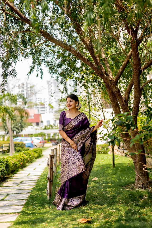Purple Woven Art Silk Saree (Eth_SR_40)