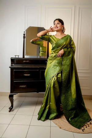 Green Woven Art Silk Saree (Eth_SR_41)