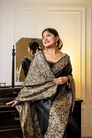 Black Woven Art Silk Saree (Eth_SR_42)
